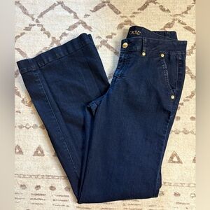 Cache , dark wash, flared Jeans size 10